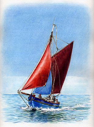 aquarelle d'un bateau