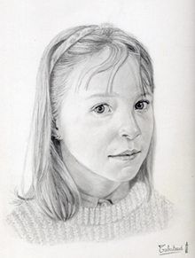 portrait crayon d'une jeune fille